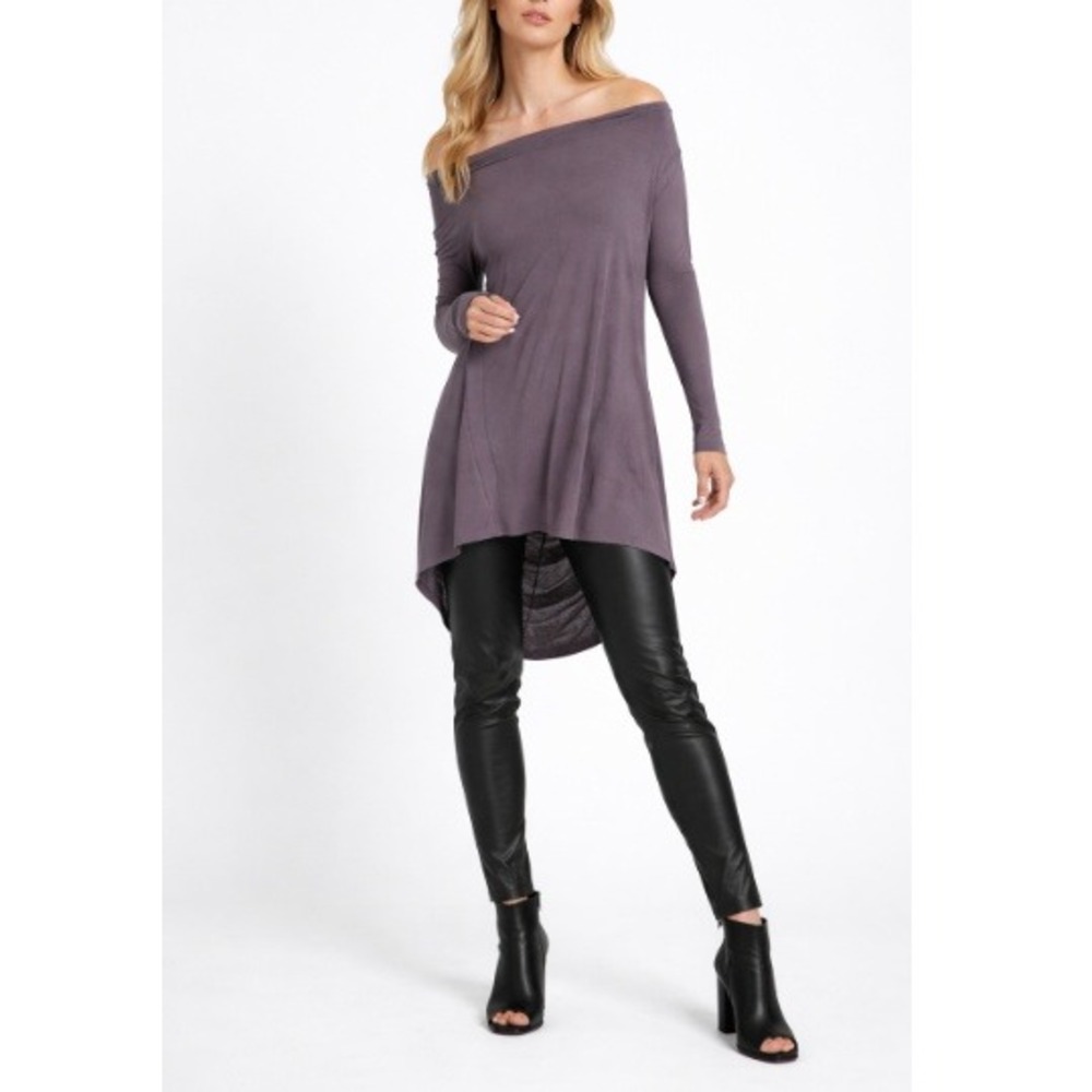 Marcella Women's Anthracite Cowl Neck Yorkville Multiway Drape Tunic Top 3XL NWT